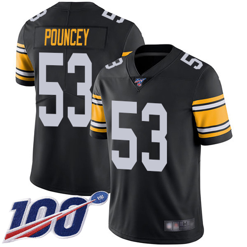 Youth Pittsburgh Steelers Football #53 Limited Black Maurkice Pouncey Alternate 100th Season Vapor Untouchable Nike NFL Jersey->youth nfl jersey->Youth Jersey